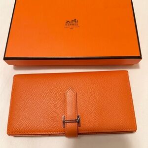 Authentic Hermes Bearn Long Wallet